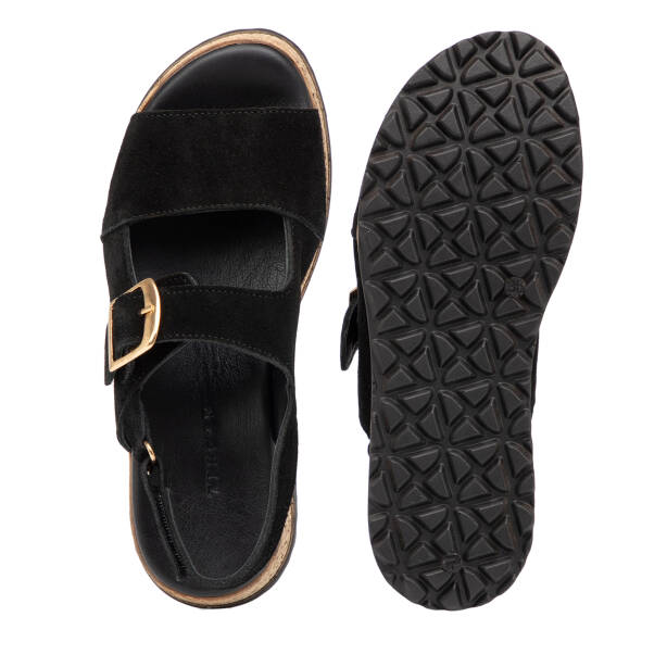 Siyah Hakiki Süet Deri Kadın Sandalet - K26Y1SN68583-A01 - 6