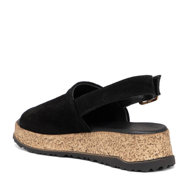 Siyah Hakiki Süet Deri Kadın Sandalet - K26Y1SN68584-A01 - 4