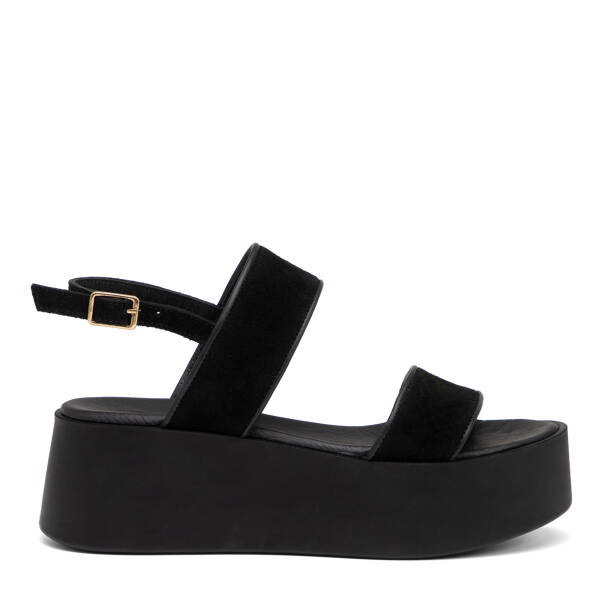Siyah Hakiki Süet Deri Kadın Sandalet - K26Y1SN68588-A01 