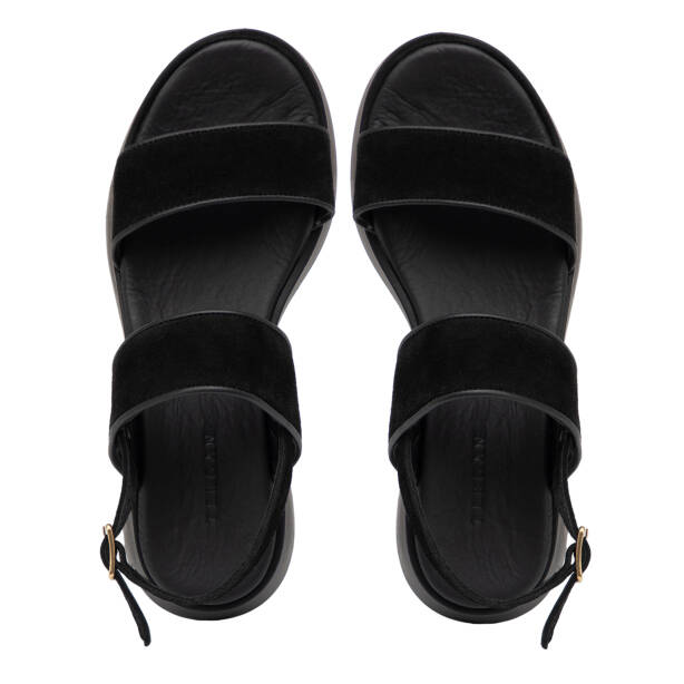 Siyah Hakiki Süet Deri Kadın Sandalet - K26Y1SN68588-A01 - 5