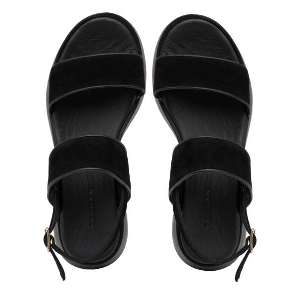 Siyah Hakiki Süet Deri Kadın Sandalet - K26Y1SN68588-A01 - 5