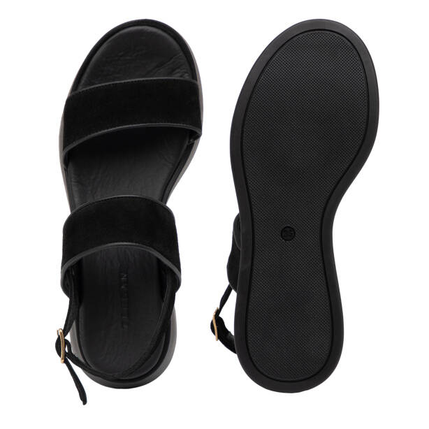 Siyah Hakiki Süet Deri Kadın Sandalet - K26Y1SN68588-A01 - 6
