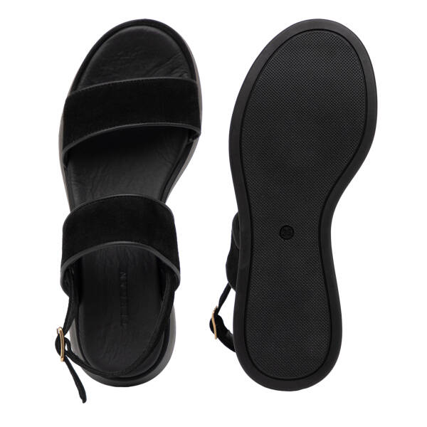 Siyah Hakiki Süet Deri Kadın Sandalet - K26Y1SN68588-A01 - 6