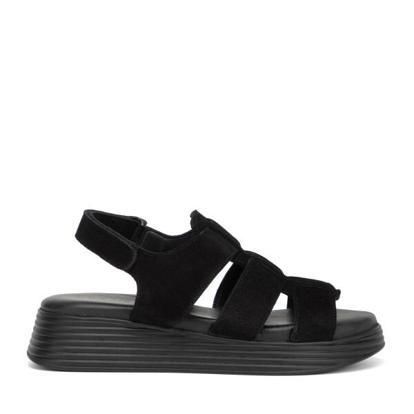 Siyah Hakiki Süet Deri Kadın Sandalet - K26Y1SN68595-A01 - 1