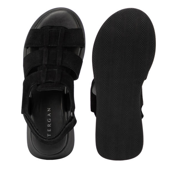 Siyah Hakiki Süet Deri Kadın Sandalet - K26Y1SN68595-A01 - 6
