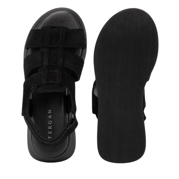 Siyah Hakiki Süet Deri Kadın Sandalet - K26Y1SN68595-A01 - 6