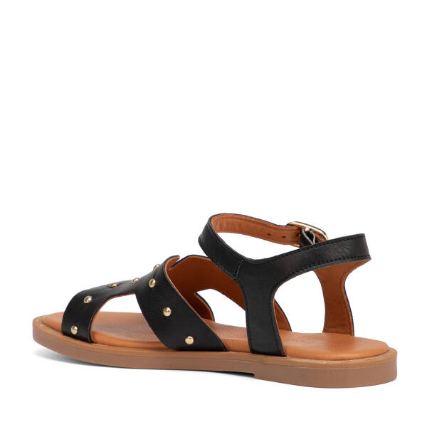Siyah Hakiki Süet Deri Kadın Sandalet - K26Y1SN68602-A23 - 4