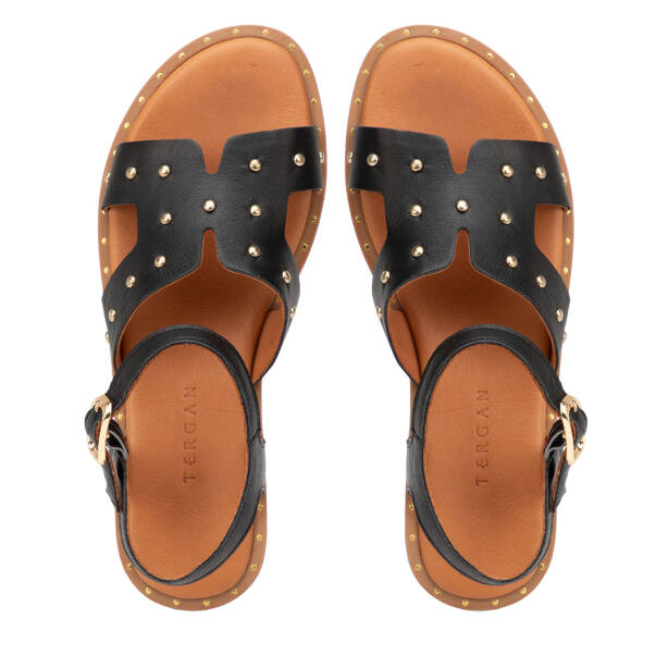 Siyah Hakiki Süet Deri Kadın Sandalet - K26Y1SN68602-A23 - 5