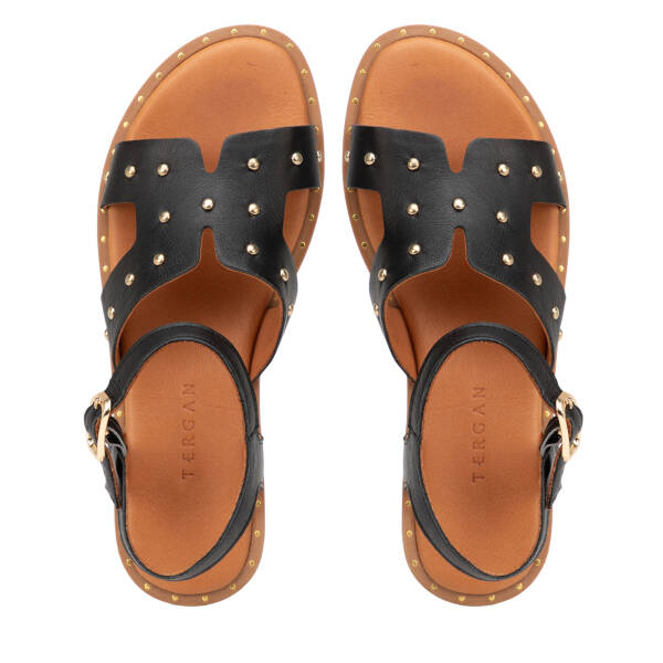 Siyah Hakiki Süet Deri Kadın Sandalet - K26Y1SN68602-A23 - 5