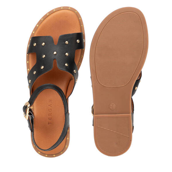 Siyah Hakiki Süet Deri Kadın Sandalet - K26Y1SN68602-A23 - 6