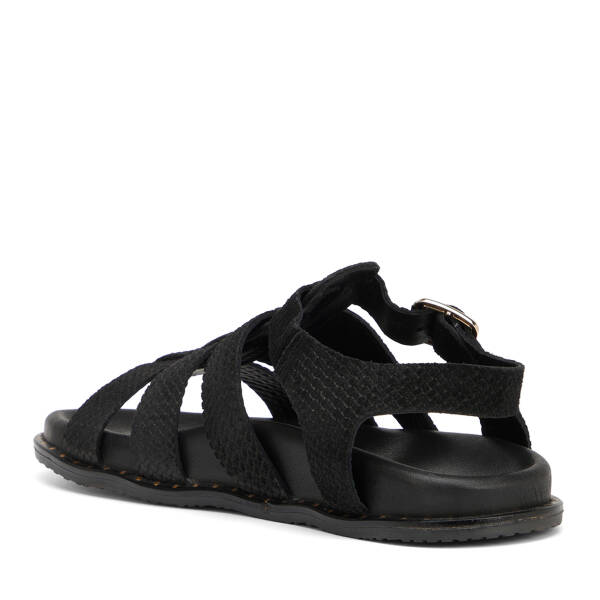 Siyah Hakiki Süet Deri Kadın Sandalet - K26Y1SN68639-A01 - 4