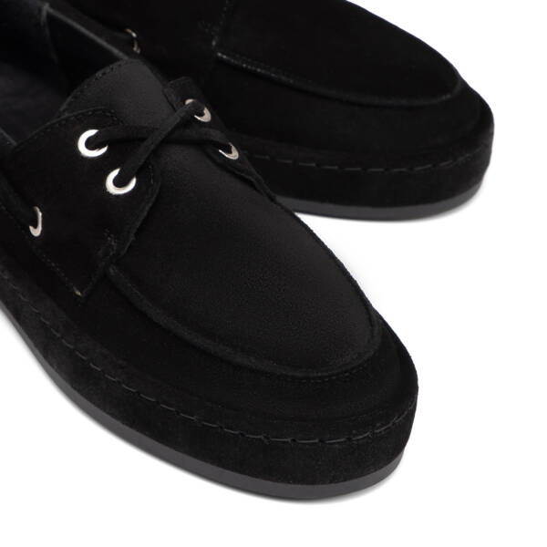 Siyah Hakiki Süet Deri Kadın Sneaker - K26I1AY68526-A01 - 3