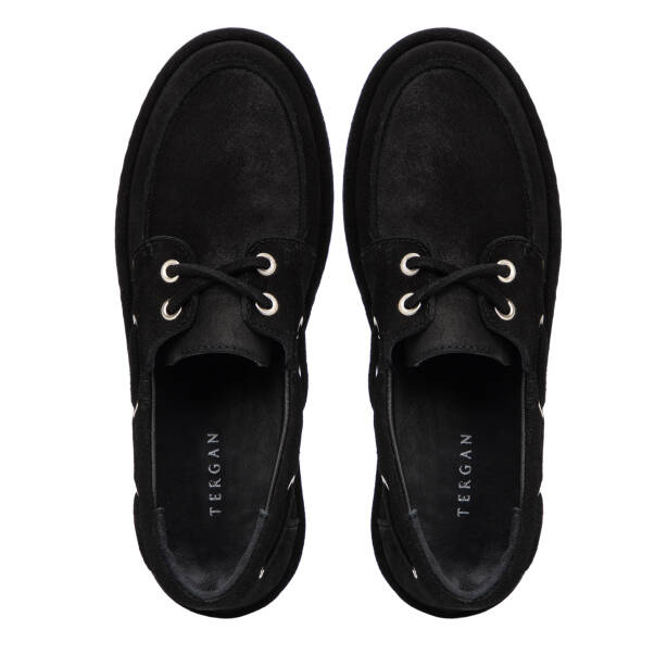 Siyah Hakiki Süet Deri Kadın Sneaker - K26I1AY68526-A01 - 5