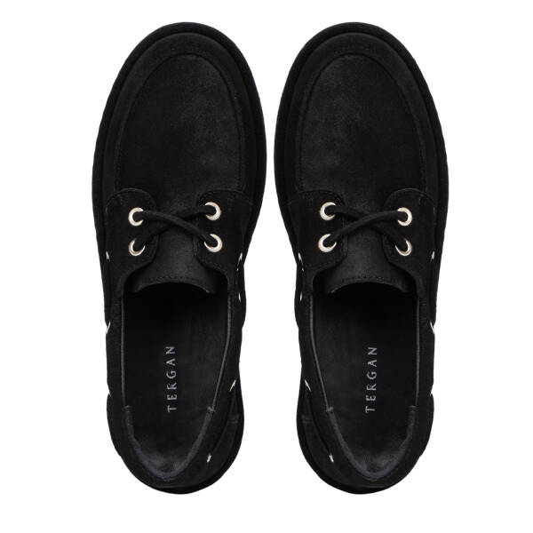 Siyah Hakiki Süet Deri Kadın Sneaker - K26I1AY68526-A01 - 5