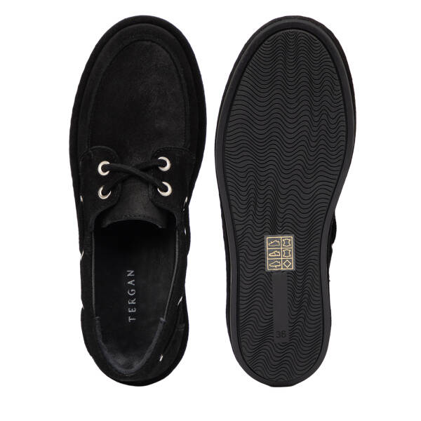 Siyah Hakiki Süet Deri Kadın Sneaker - K26I1AY68526-A01 - 6