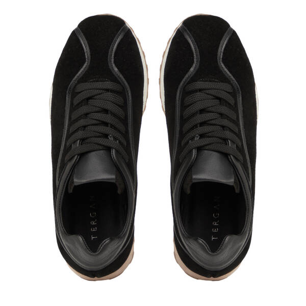 Siyah Hakiki Süet Deri Kadın Sneaker - K26I1AY68648-A01 - 5