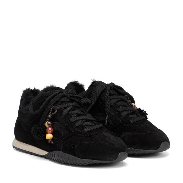 Siyah Hakiki Süet Deri Kadın Sneaker - K26K1AY68839-A01 - 2