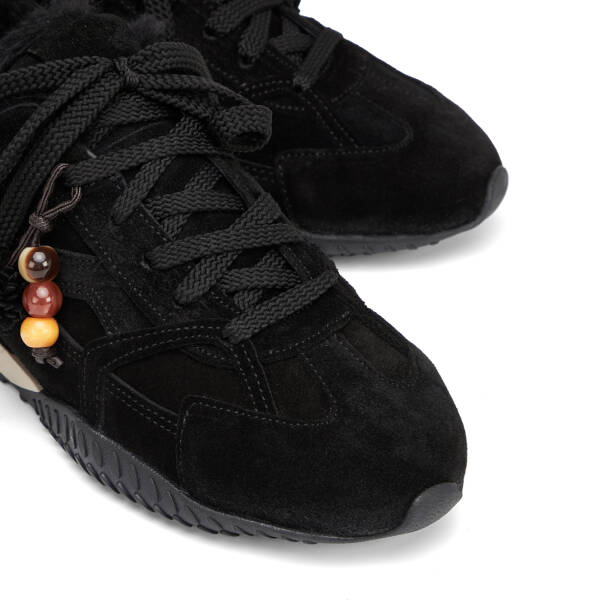 Siyah Hakiki Süet Deri Kadın Sneaker - K26K1AY68839-A01 - 3