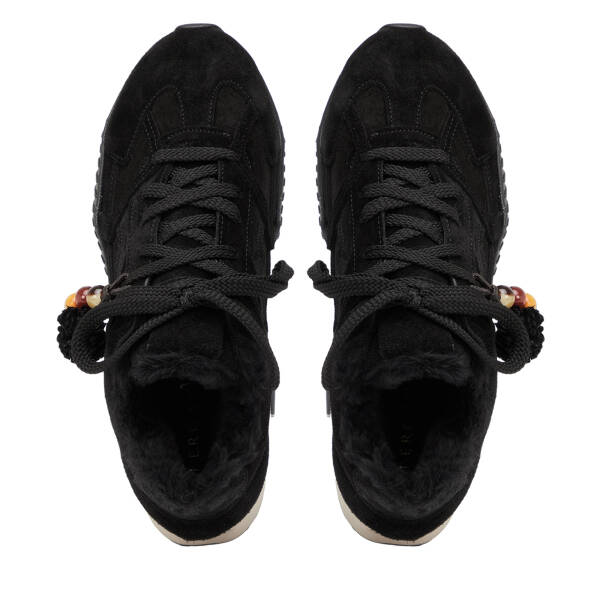 Siyah Hakiki Süet Deri Kadın Sneaker - K26K1AY68839-A01 - 5