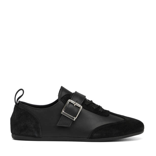 Siyah Hakiki Süet Deri Kadın Sneaker - K26S1AY68838-W19 - 1