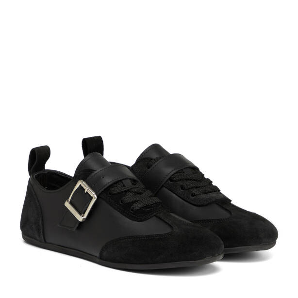 Siyah Hakiki Süet Deri Kadın Sneaker - K26S1AY68838-W19 - 2