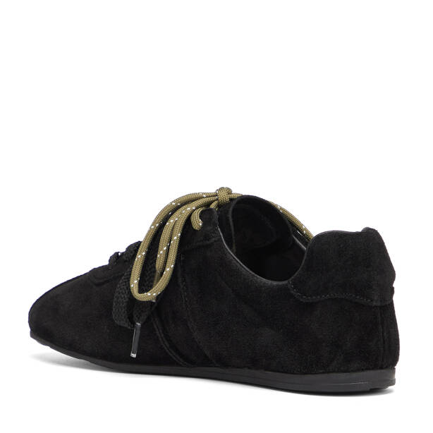 Siyah Hakiki Süet Deri Kadın Sneaker - K26S1AY68840-A01 - Tergan