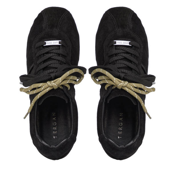 Siyah Hakiki Süet Deri Kadın Sneaker - K26S1AY68840-A01 - Tergan