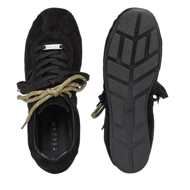 Siyah Hakiki Süet Deri Kadın Sneaker - K26S1AY68840-A01 - Tergan