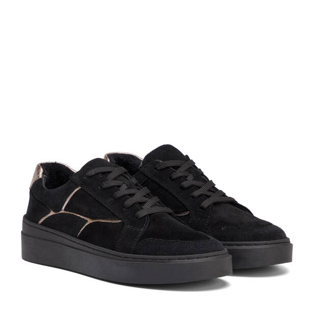 Siyah Hakiki Süet Deri Kadın Sneaker - K26S1AY68933-A01 - 2