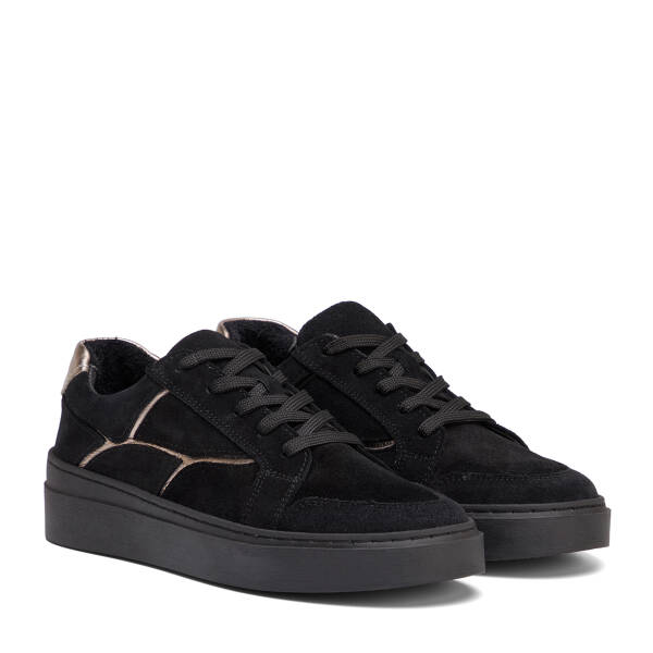 Siyah Hakiki Süet Deri Kadın Sneaker - K26S1AY68933-A01 - 2