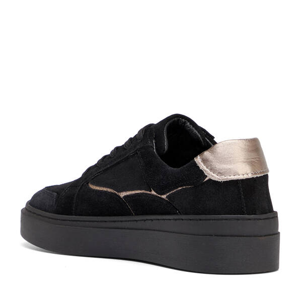 Siyah Hakiki Süet Deri Kadın Sneaker - K26S1AY68933-A01 - 4