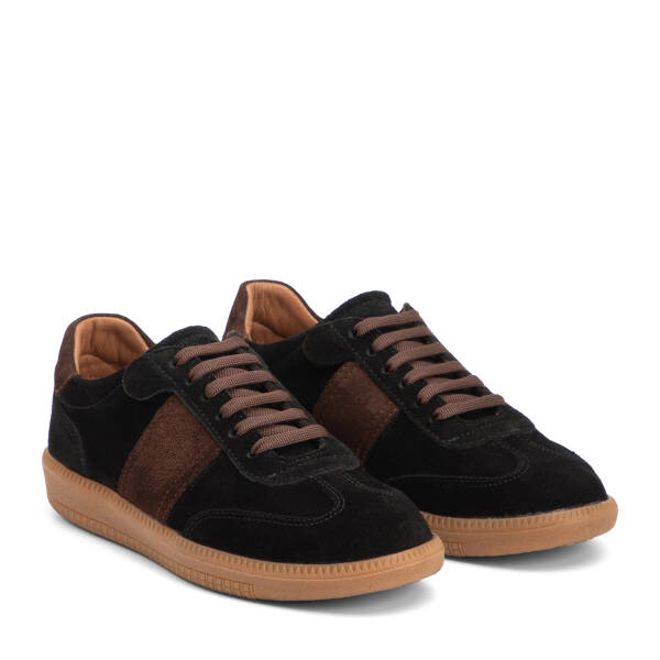 Siyah Hakiki Süet Deri Kadın Sneaker - K4MEAY068704-A01 - 2