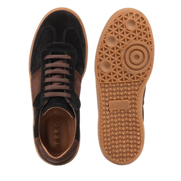 Siyah Hakiki Süet Deri Kadın Sneaker - K4MEAY068704-A01 - Tergan Four Season