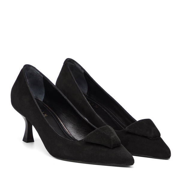 Siyah Hakiki Süet Deri Kadın Stiletto - K26S1AY68858-A01 - 2