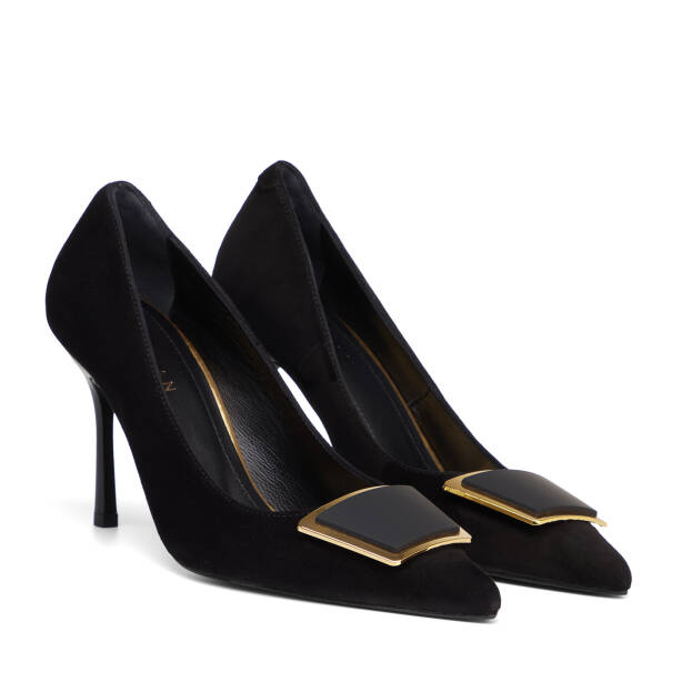 Siyah Hakiki Süet Deri Kadın Stiletto - K26S1AY68910-A01 - 2