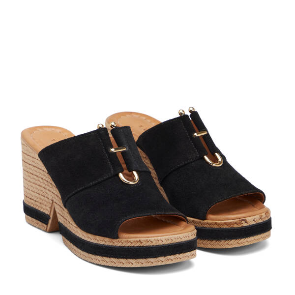 Siyah Hakiki Süet Deri Kadın Terlik - K26Y1TR68606-A01 - 2