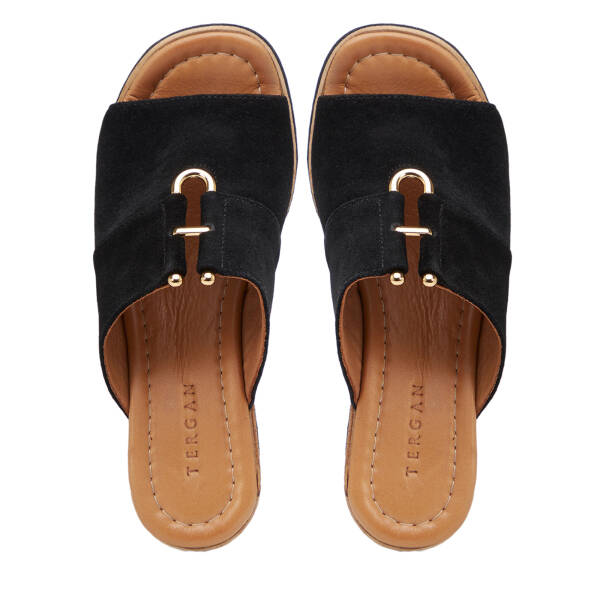 Siyah Hakiki Süet Deri Kadın Terlik - K26Y1TR68606-A01 - 5