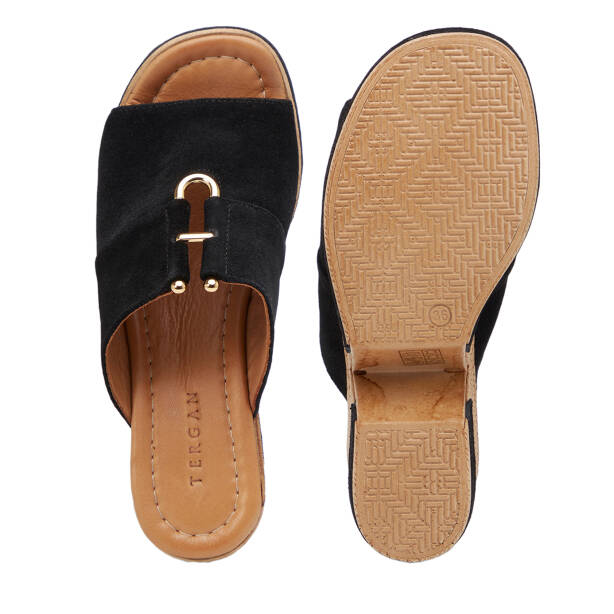 Siyah Hakiki Süet Deri Kadın Terlik - K26Y1TR68606-A01 - 6