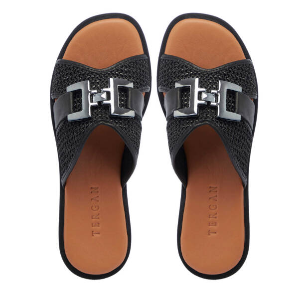 Siyah Hasır - Deri Kadın Terlik - K25Y1TR67962-A23 - 5