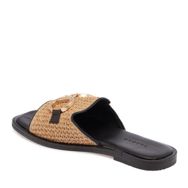 Siyah Hasır - Deri Kadın Terlik - K25Y1TR68110-A23 - Tergan