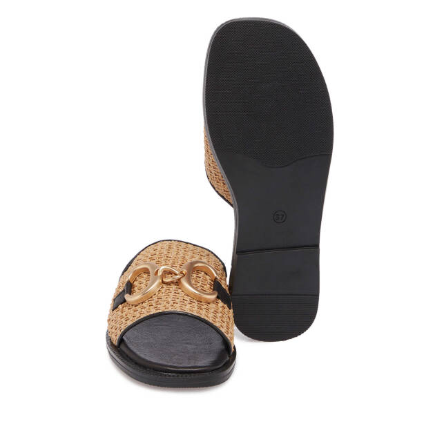 Siyah Hasır - Deri Kadın Terlik - K25Y1TR68110-A23 - Tergan