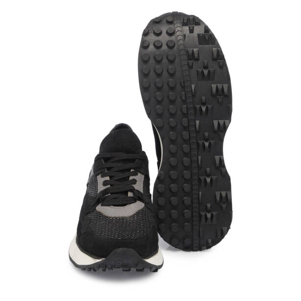 Siyah Hasır - Süet Deri Erkek Sneaker - E24I1AY56714-A01 - 4