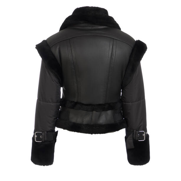 Siyah Hakiki Deri Kadın Deri Mont - K24KKM320475-D51 - 4