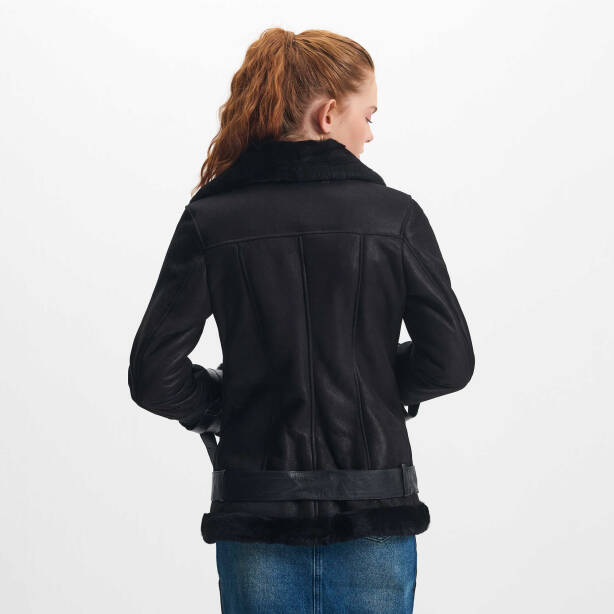 Siyah Kürk Kadın Deri Mont - K21KKM320218-R84 - 4