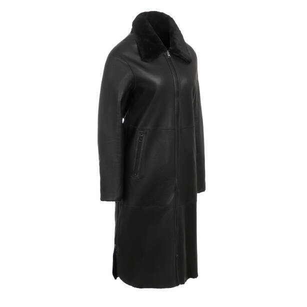 Siyah Kürk Kadın Kürk Kaban - K24KKM320453-Q5J - 2