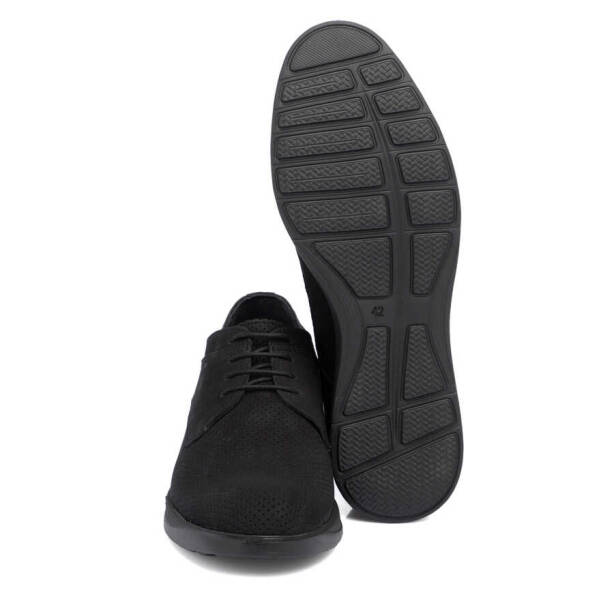 Siyah Nubuk Deri Erkek Casual Ayakkabı - E24I1AY56591-A64 - 4