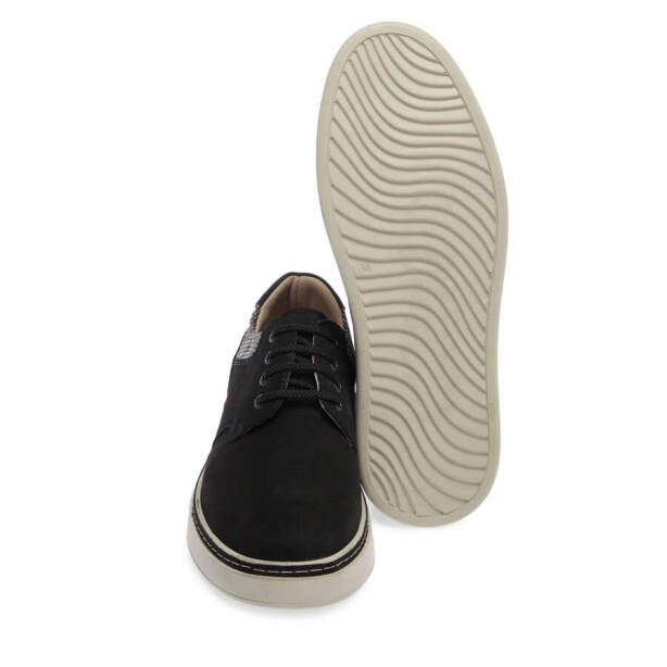 Siyah Nubuk Deri Erkek Casual Ayakkabı - E24I1AY56599-A64 - 4