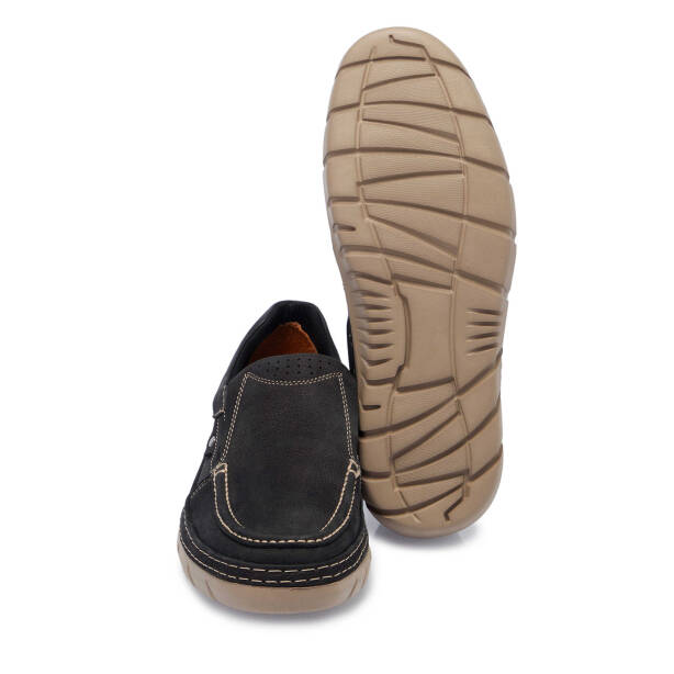 Siyah Nubuk Deri Erkek Casual Ayakkabı - E24I1AY56686-A64 - 4