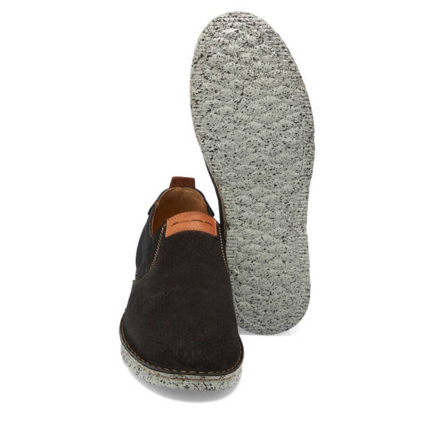 Siyah Nubuk Deri Erkek Casual Ayakkabı - E24I1AY56774-A64 - 4