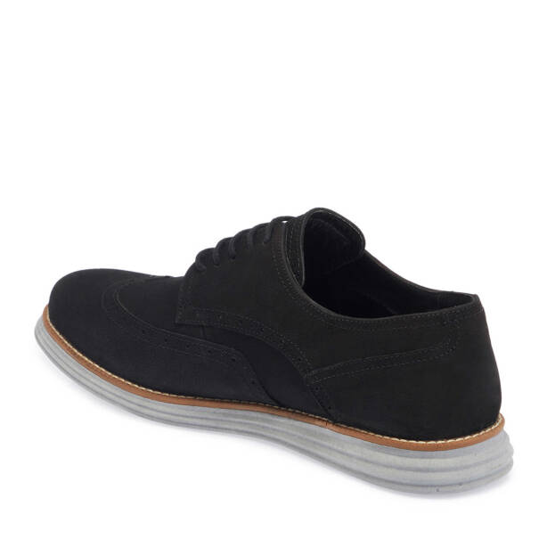 Siyah Hakiki Nubuk Deri Erkek Casual Ayakkabı - E24I1AY56906-A64 - 3